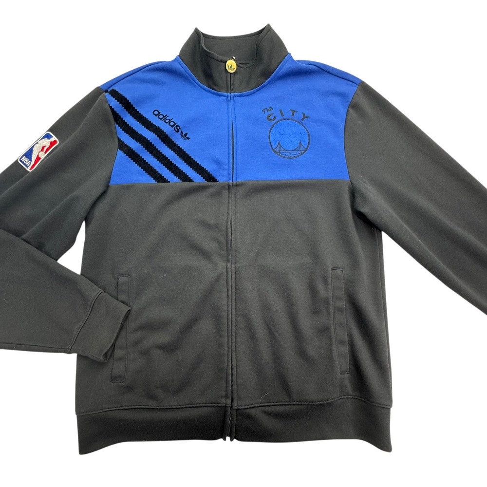 Adidas Golden State Warriors Jacket Mens M Black NBA Basketball The City Track